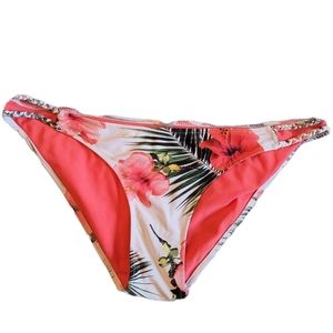 Coral Tropic White Coral Floral Print Bikini Bottoms L